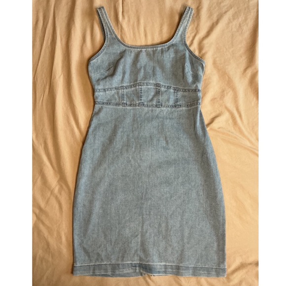 No Boundaries Dresses & Skirts - No Boundaries Womens Light Wash Denim Mini Dress Sleeveless Back Zip XS 1